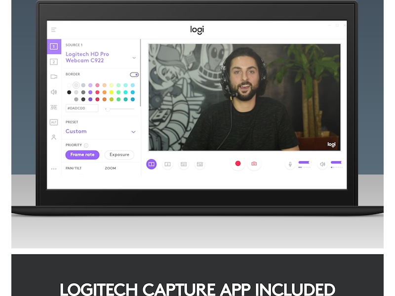 Logitech C922 30FPS 1080P professionell strömmande webbkamera Webbkamera