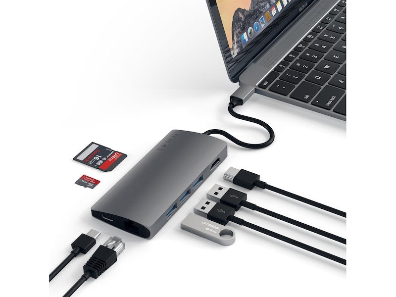 Satechi MultiPort 4K Docking V2 (rymdgrå) Dockningsstation och USB-hub