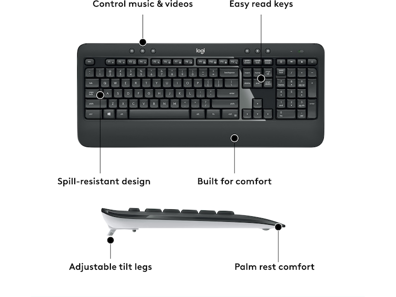 Logitech MK540 Advanced Combo Trådlös Mus & tangentbord -combo-paket