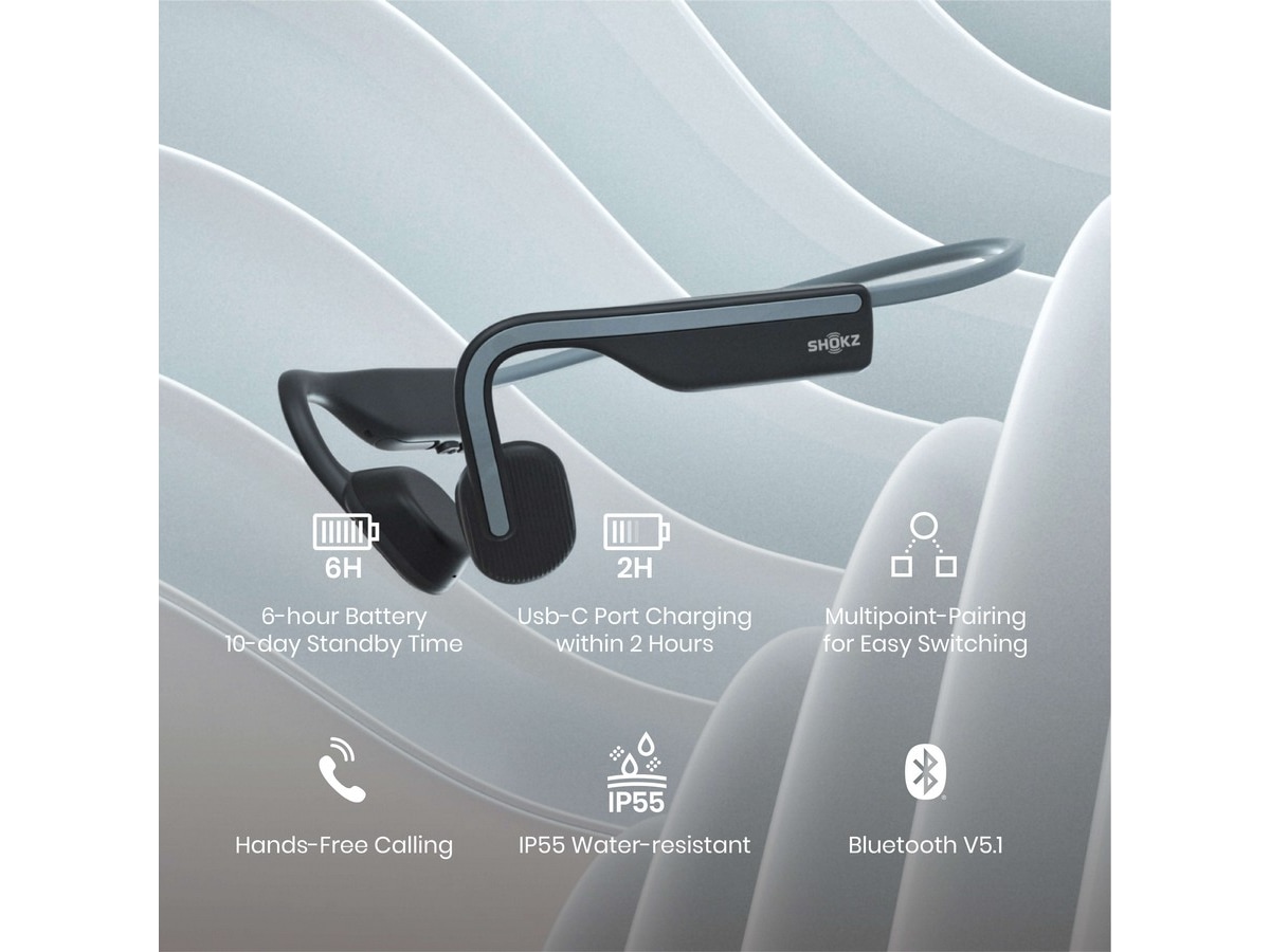SHOKZ OpenMove Trådlösa Hörlurar, On-Ear (grå) Hörlurar