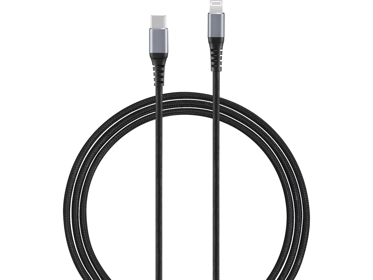 Andersson Flätad USB-C till Lightning-kabel 1,5m (svart) USB-kablar