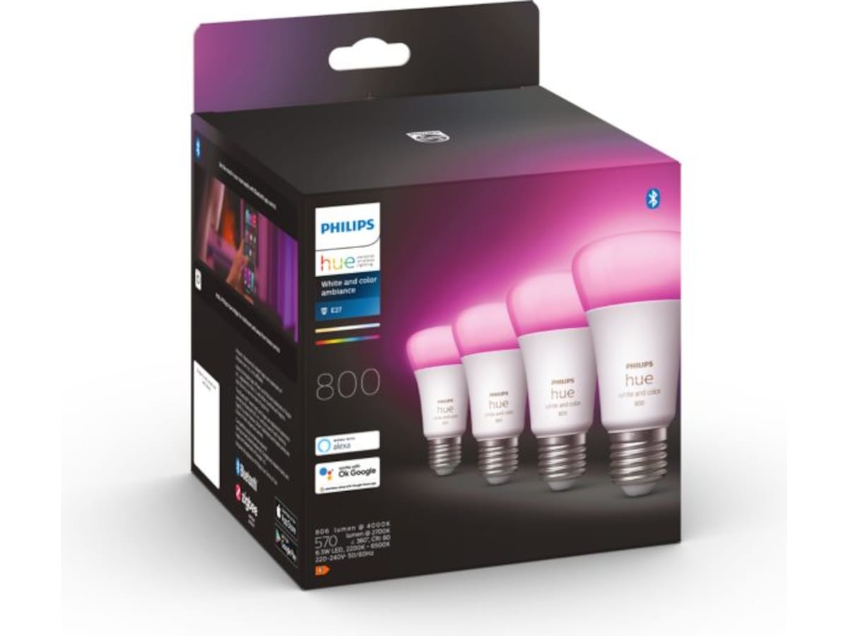 Philips Hue WCA -lampor 6,5 W A60 E27 4 st LED-lampor & glödlampor