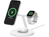 Belkin 3-i-1 Qi2 15W Ladestativ (vit) Trådlös laddare