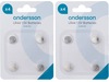 Andersson LR44 knappcellsbatterier 2x4-pack Batterier för allmänt bruk