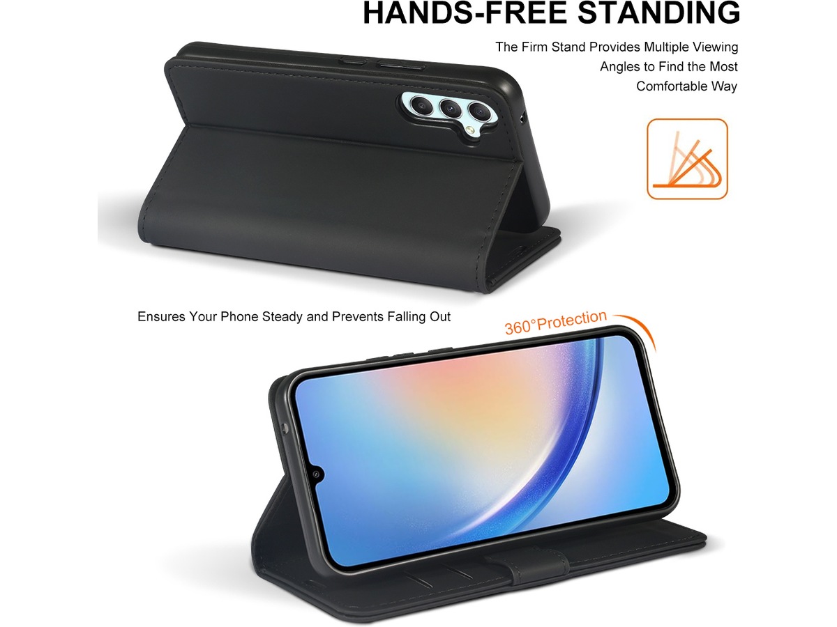 iiglo Galaxy A34 5G Plånboksfodral (svart) Mobilskal