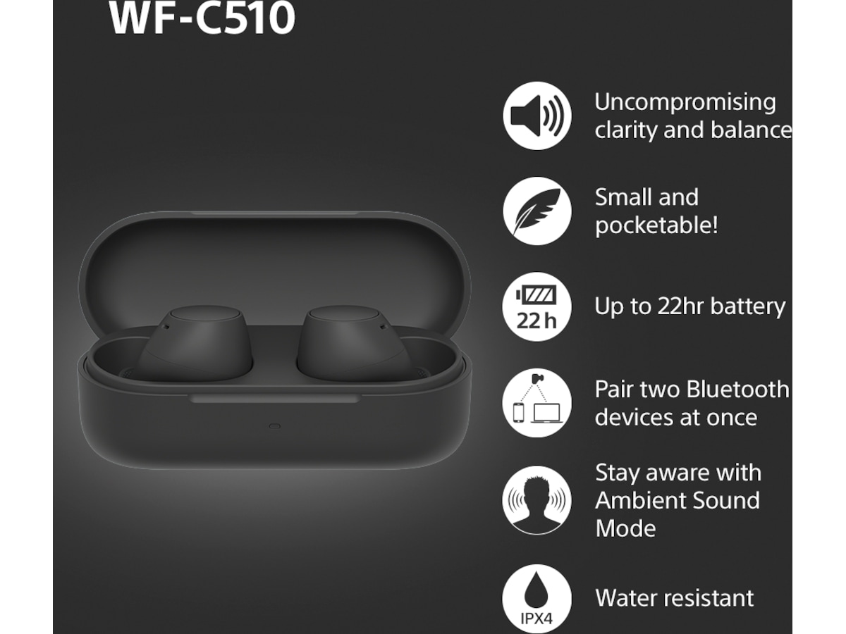 Sony WH-1000XM5 trådlösa hörlurar, over-ear (svart) + WF-510 öronsnäckor Hörlurar