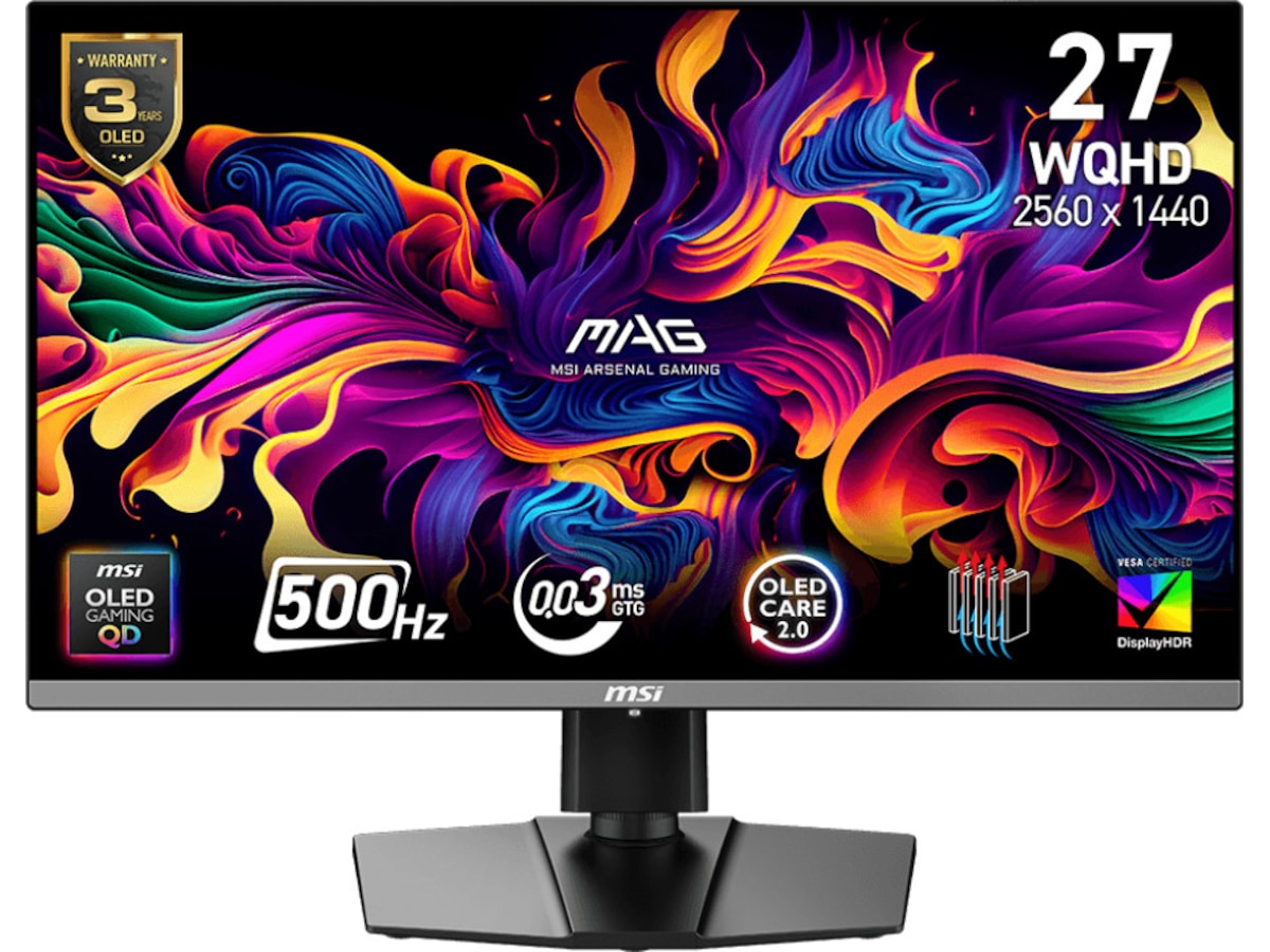 MSI 27" gamingskærm MAG 272QP QD-OLED X50 Gamingskärmar