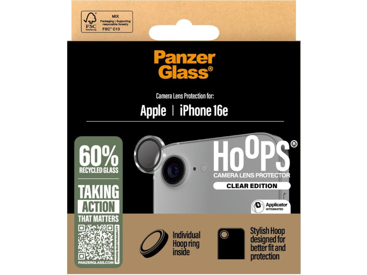 PanzerGlass iPhone 16e Hoops Linsskydd (transparent) Skärmskydd mobiltelefon