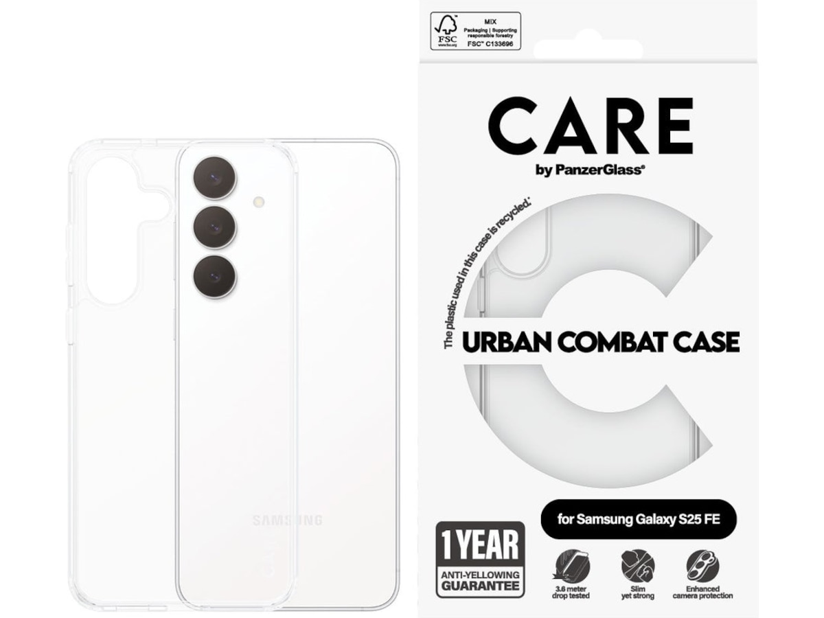 PanzerGlass CARE Galaxy S25 FE Urban Combat skal (transparent) Mobilskal