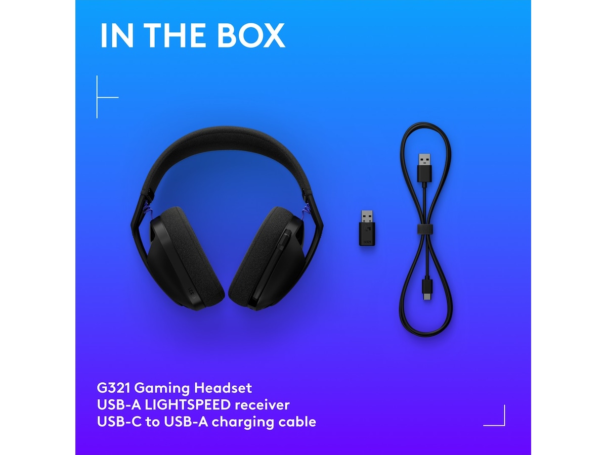 Logitech G321 Lightspeed Trådlöst Gamingheadset (svart) Gamingheadset