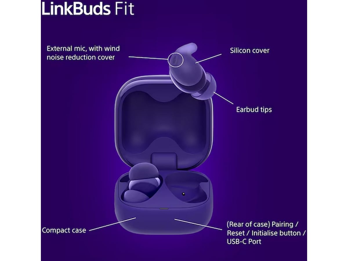 Sony Linkbuds Fit trådlösa öronsnäckor, In-Ear (lila) In-ear hörlurar