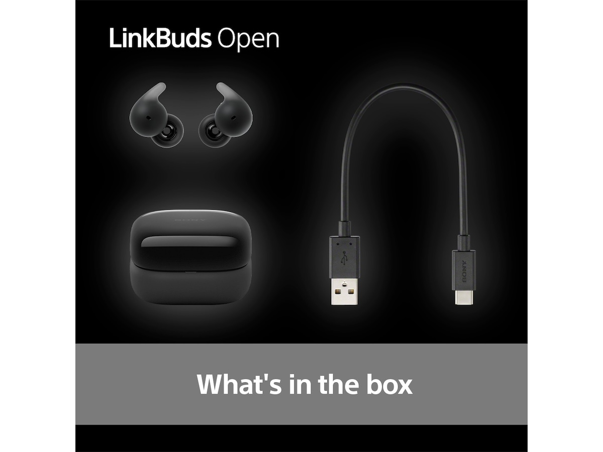 Sony Linkbuds Open True Wireless öronproppar (svart) In-ear hörlurar