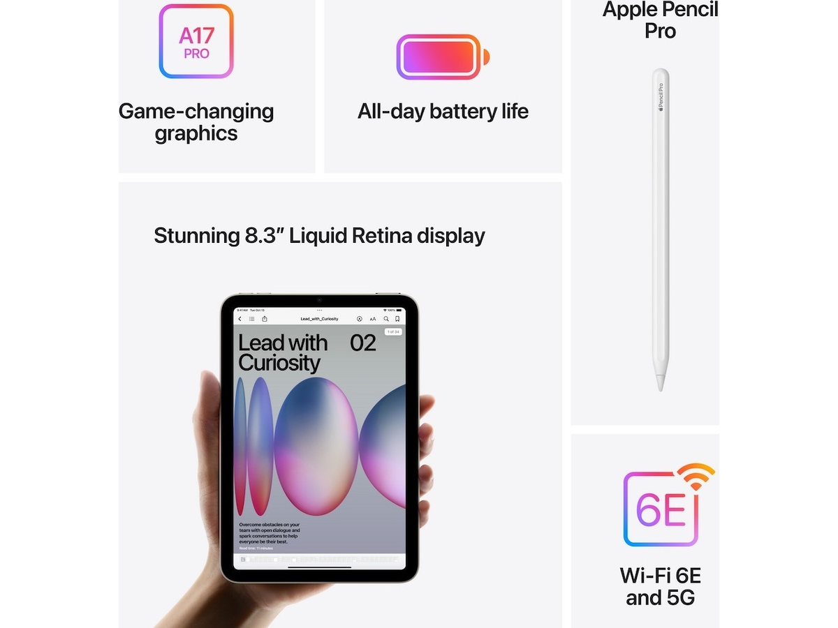 iPad mini (2024) 128GB 5G (rymdgrå) Surfplattor