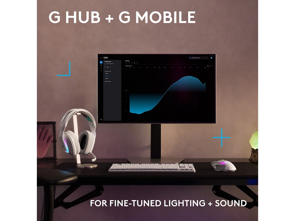 Logitech G522 Lightspeed trådlöst gamingheadset (vit) Gamingheadset