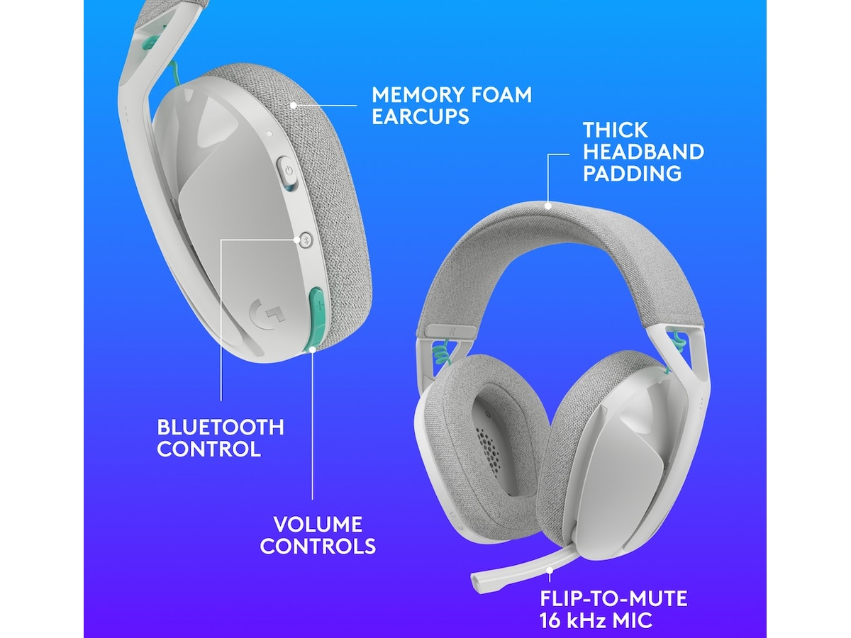 Logitech G321 Lightspeed trådlöst gamingheadset (vit) Gamingheadset