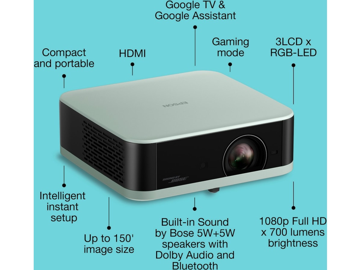 Epson Lifestudio Pop EF-61G bärbar 3LCD-projektor (grön) Projektorer