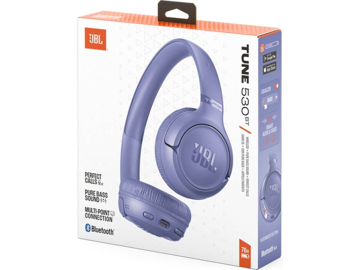 JBL Tune530BT trådlösa hörlurar, Over-Ear (lavendel) Hörlurar