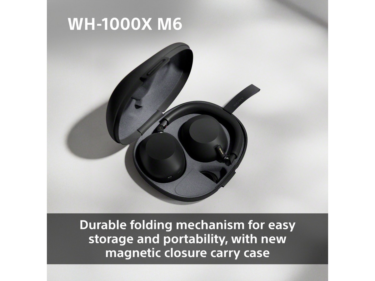 Sony WH-1000XM6 trådlösa hörlurar, Over-Ear (svart) + powerbank Hörlurar