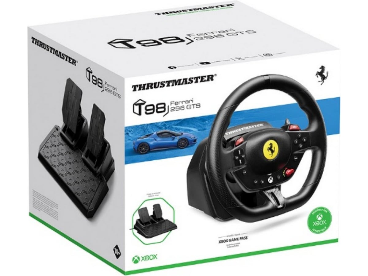 Thrustmaster T98-X Ferrari 296 GTS Racing Wheel Ratt och pedaler