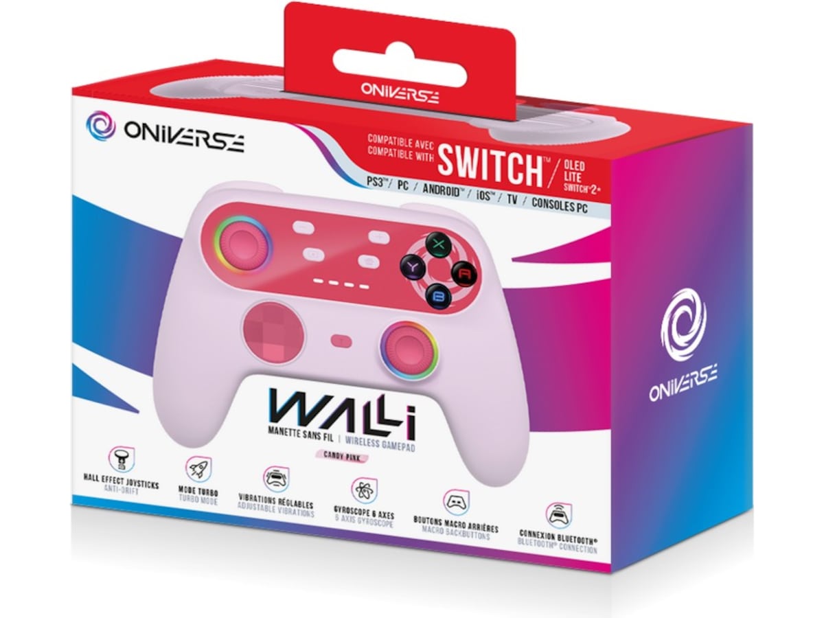 Oniverse Walli Nintendo Switch 2 trådlös handkontroll (retrogrå) Tillbehör till spelkonsoler