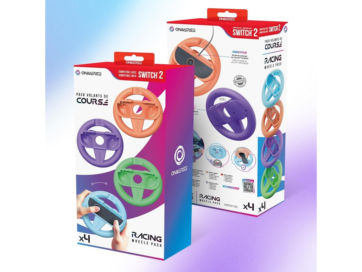 Oniverse 4-pack racingshjul för Switch 2 Tillbehör till spelkonsoler