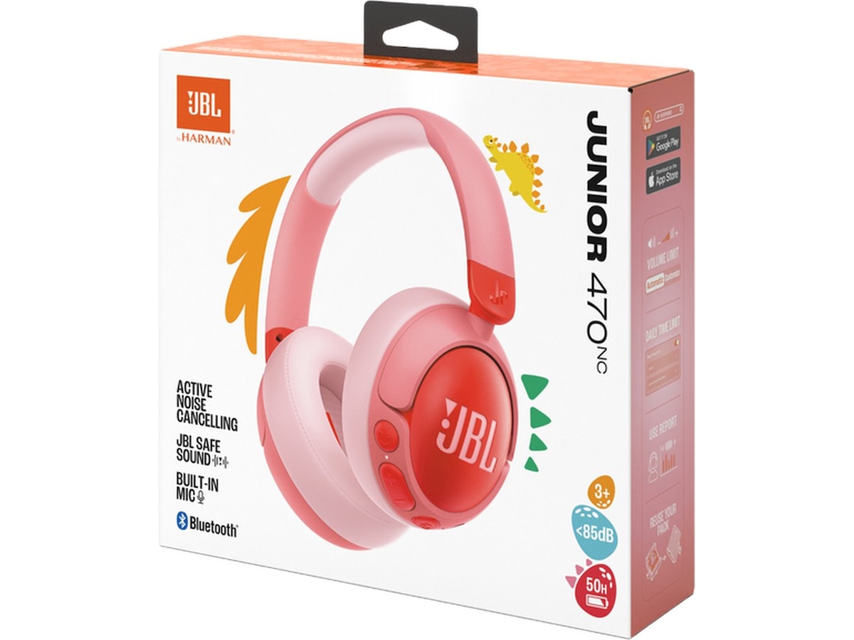 JBL Junior 470NC trådlösa hörlurar, over-ear (rosa) Hörlurar