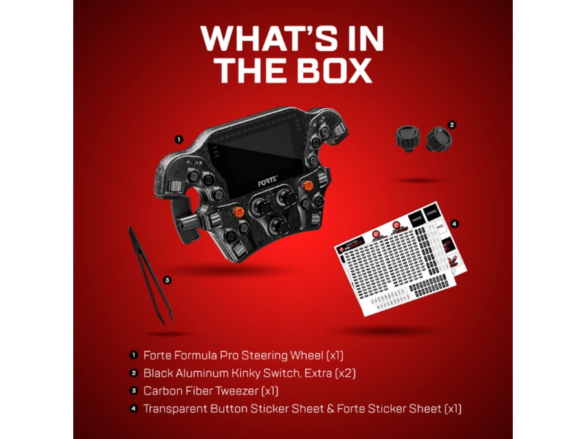 Asetek Forte Formula Pro ratt Ratt och pedaler