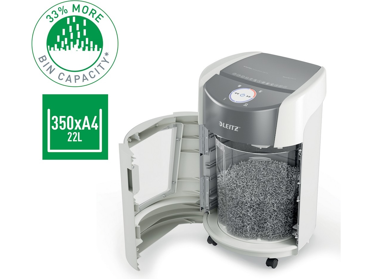 Leitz Dokumentförstörare IQ OptiMax Small Office 350 Mikroskärning P5 Dokumentförstörare