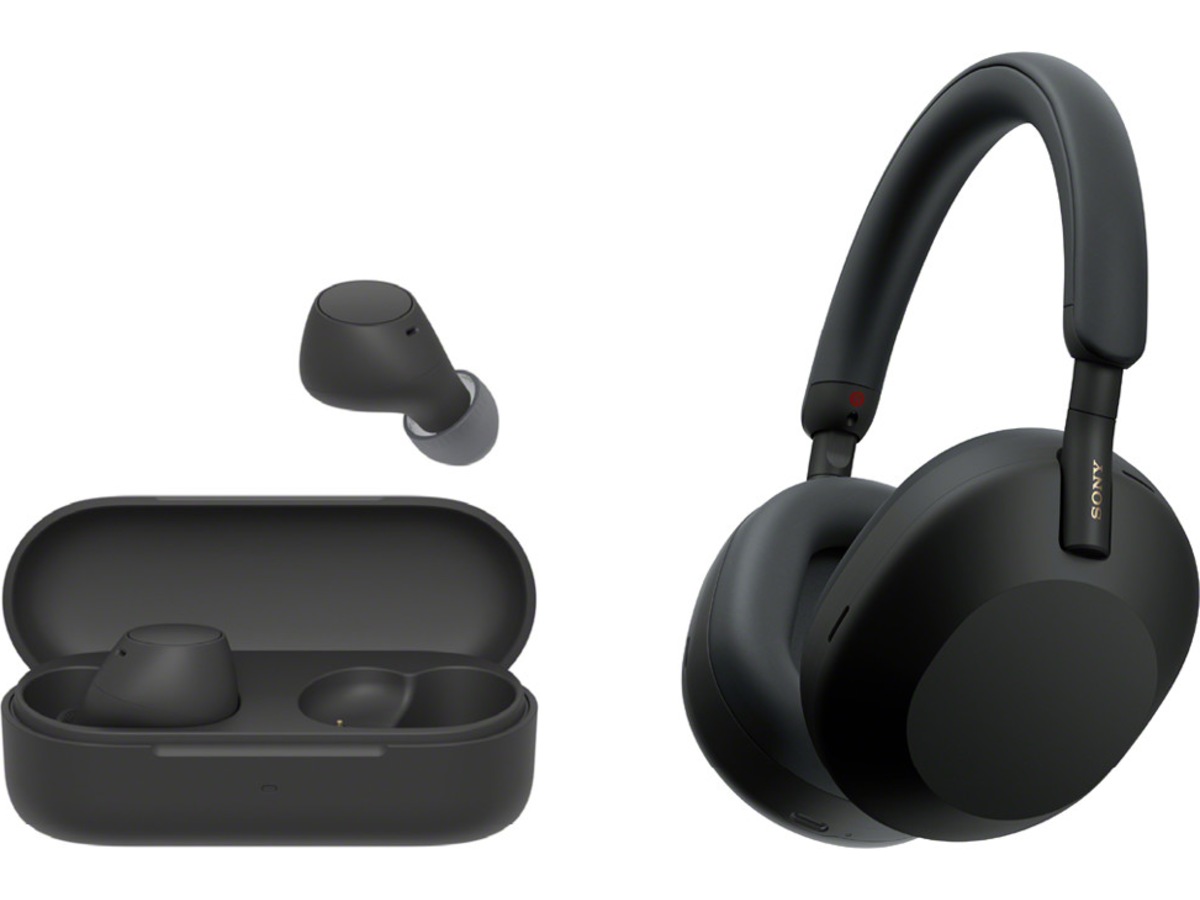 Sony WH-1000XM5 trådlösa hörlurar, over-ear (svart) + WF-510 öronsnäckor Hörlurar