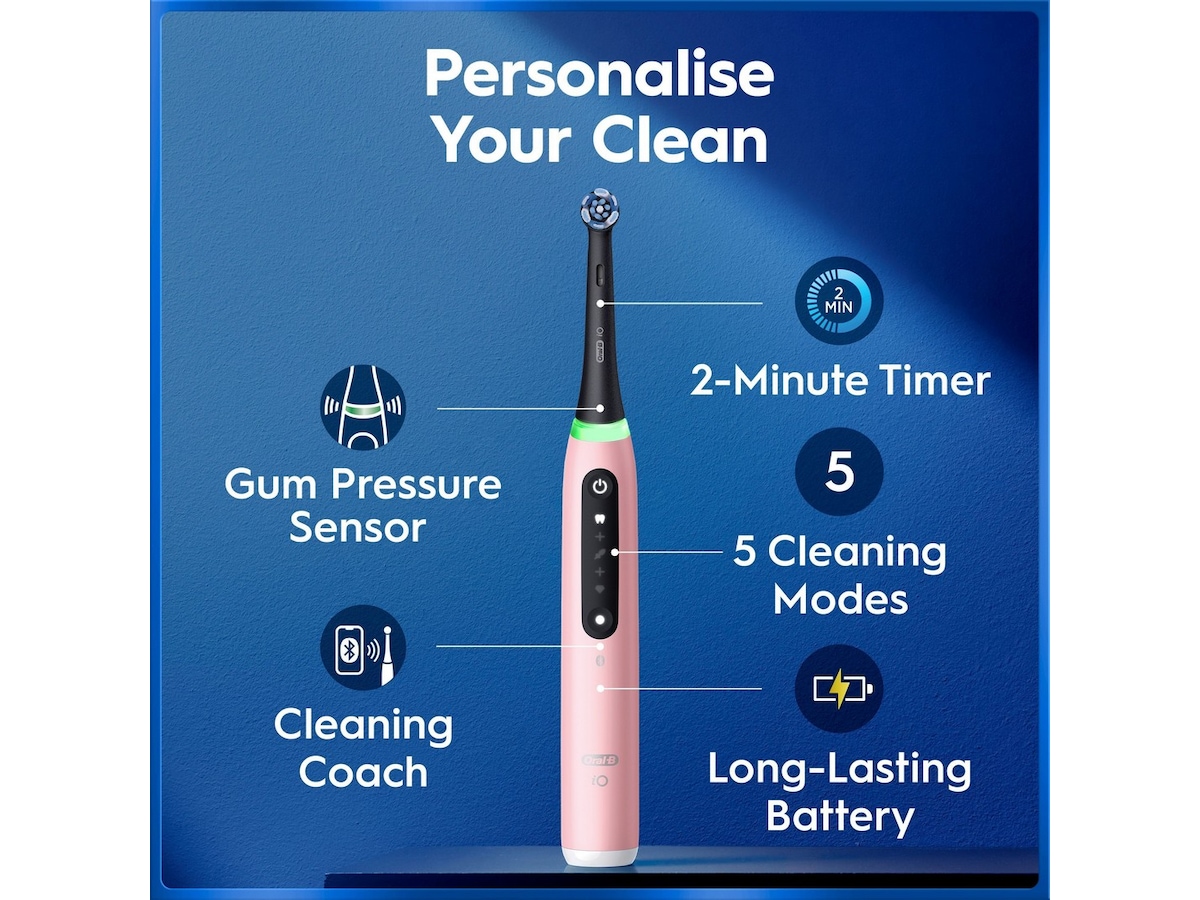 Oral-B iO5 elektrisk tandborste (rosa) Tillbehör till tandvård