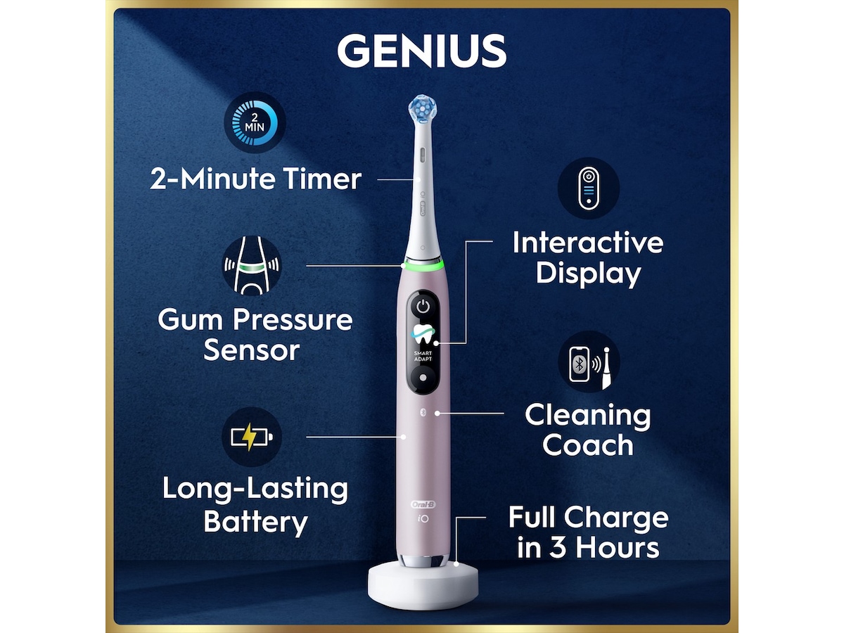 Oral-B iO9 elektrisk tandborste (rosa) Tillbehör till tandvård
