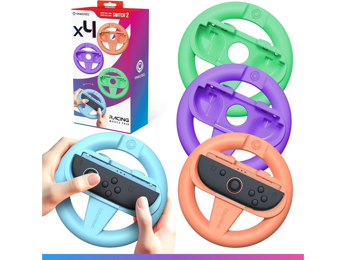 Oniverse 4-pack racingshjul för Switch 2 Tillbehör till spelkonsoler