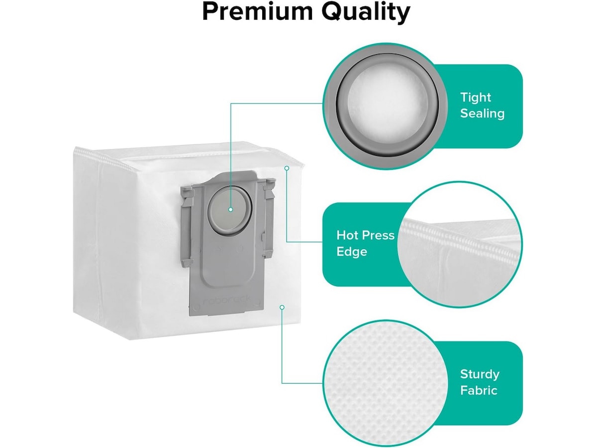 Roborock Q10 VF+ Robotdammsugare (vit) + dammpåsar Robotdammsugare