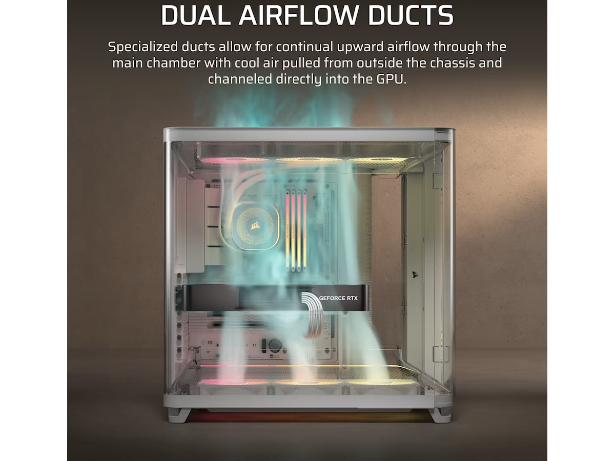 Corsair AIR 5400 RS-R ARGB Triple Chamber Mid Tower (hvid) Midi tower