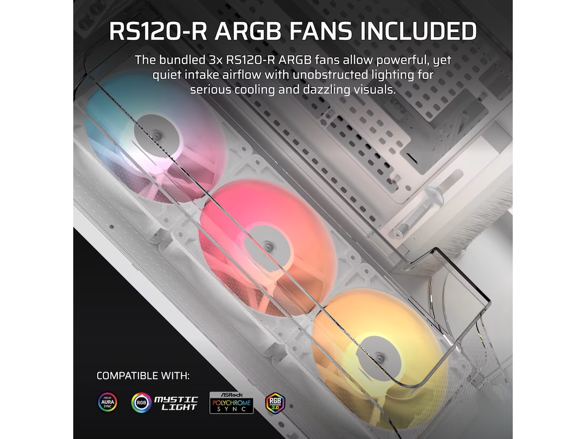 Corsair AIR 5400 RS-R ARGB Triple Chamber Mid Tower (hvid) Midi tower