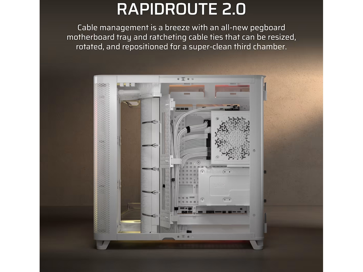 Corsair AIR 5400 RS-R ARGB Triple Chamber Mid Tower (hvid) Midi tower