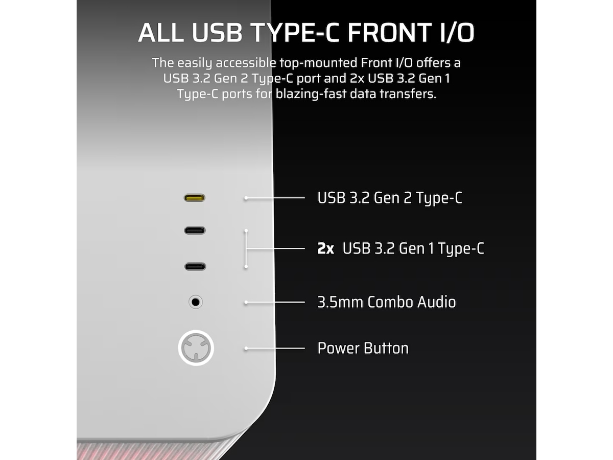 Corsair AIR 5400 RS-R ARGB Triple Chamber Mid Tower (hvid) Midi tower