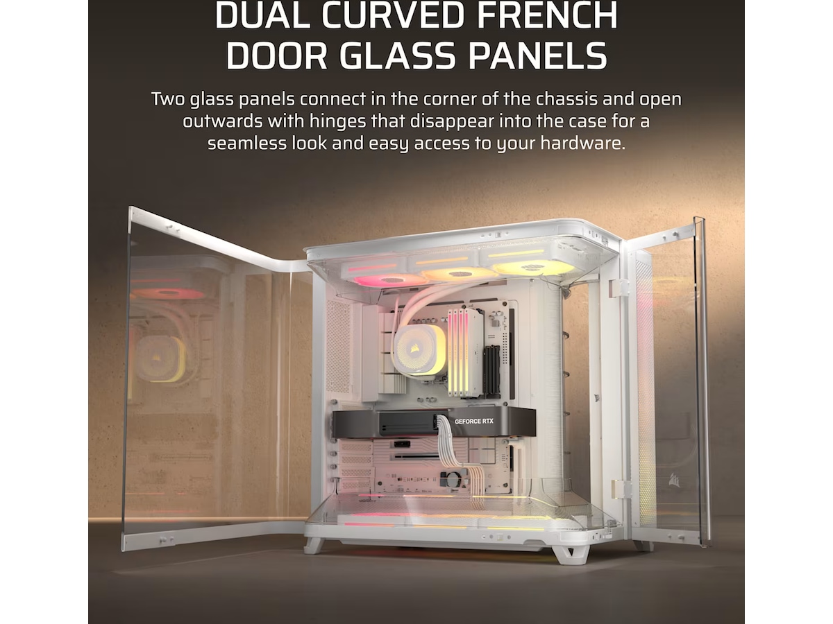 Corsair AIR 5400 LX-R RGB iCUE LINK Triple Chamber Mid Tower (vit) Midi tower