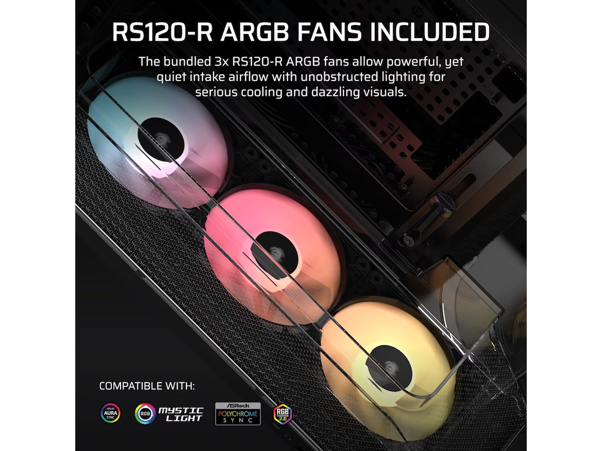 Corsair AIR 5400 RS-R ARGB Trippelkammare Mid Tower (svart) Midi tower