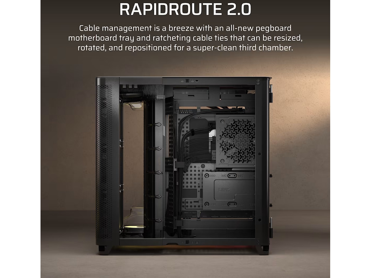 Corsair AIR 5400 RS-R ARGB Trippelkammare Mid Tower (svart) Midi tower