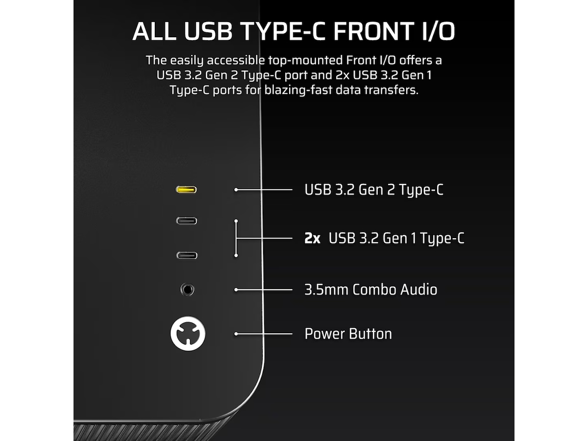 Corsair AIR 5400 RS-R ARGB Trippelkammare Mid Tower (svart) Midi tower