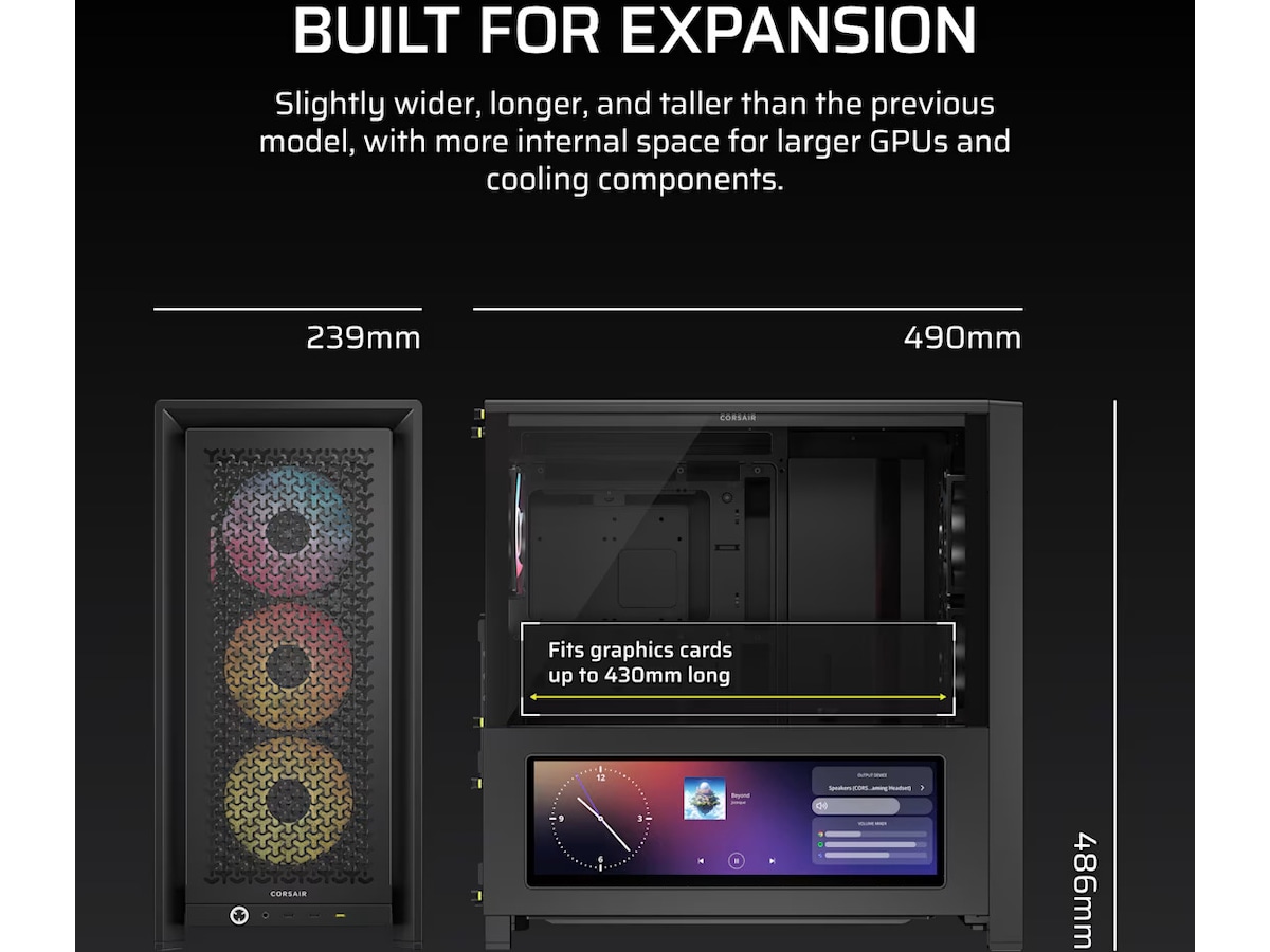 Corsair Frame 4000D LCD RS Performance midi torn (svart) Midi tower