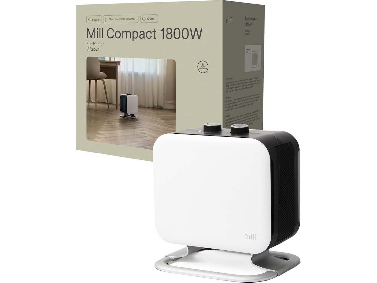 Mill Compact fläktugn 1800W med fot (vit) Fläktar och varmluftsugnar