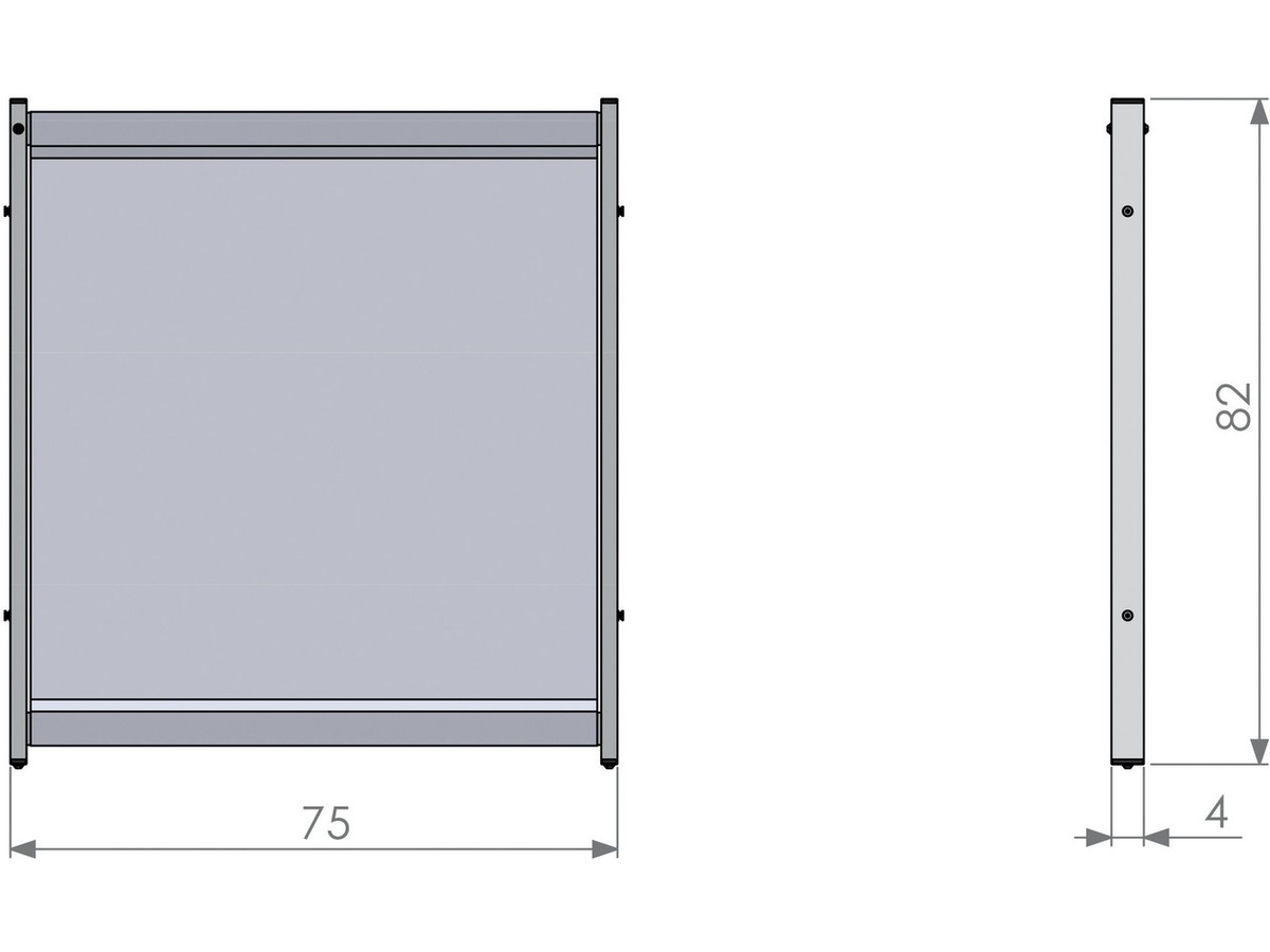 Nobo bordskärm modul Premium Plus - 75x82cm Tillbehör till arbetsstationer och kontorsbås