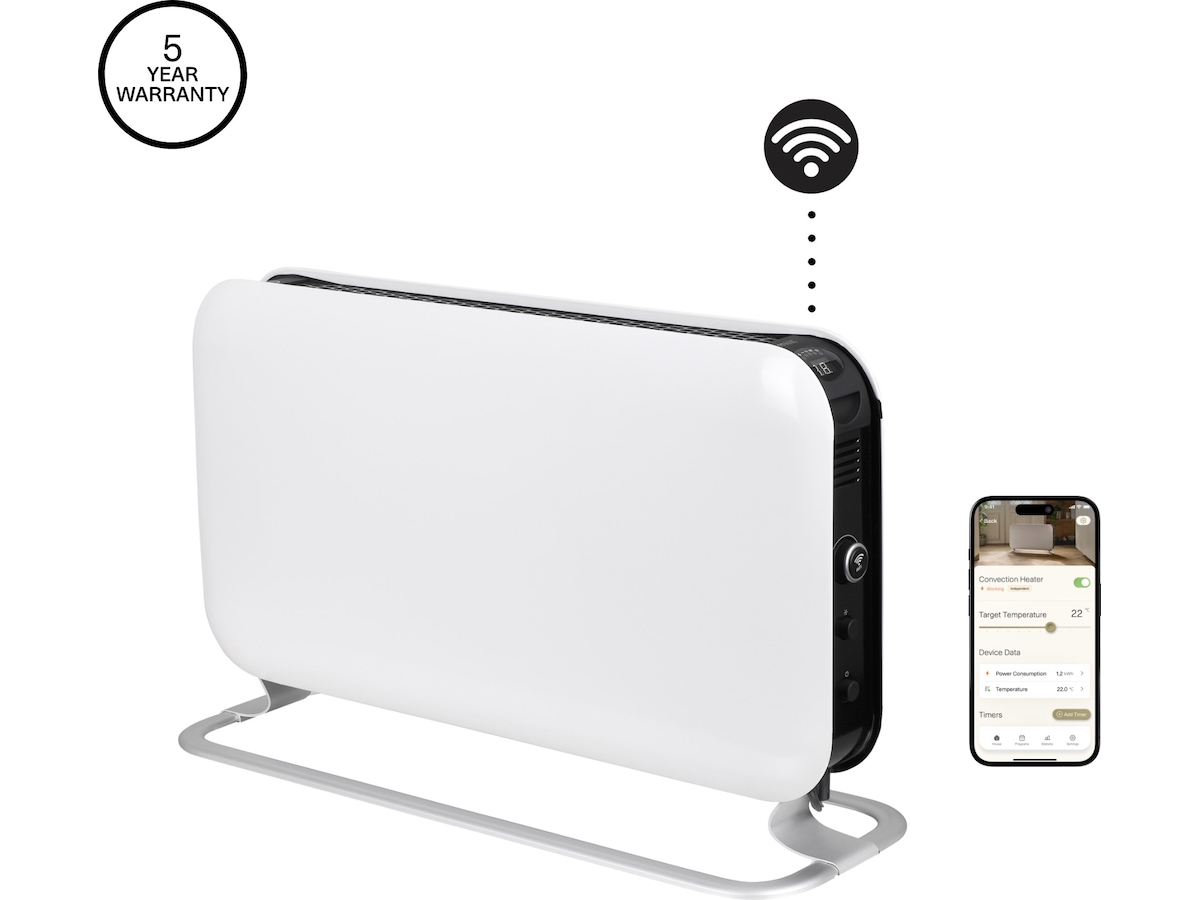 Mill WiFi golvelement 1200W (vit) Fristående element