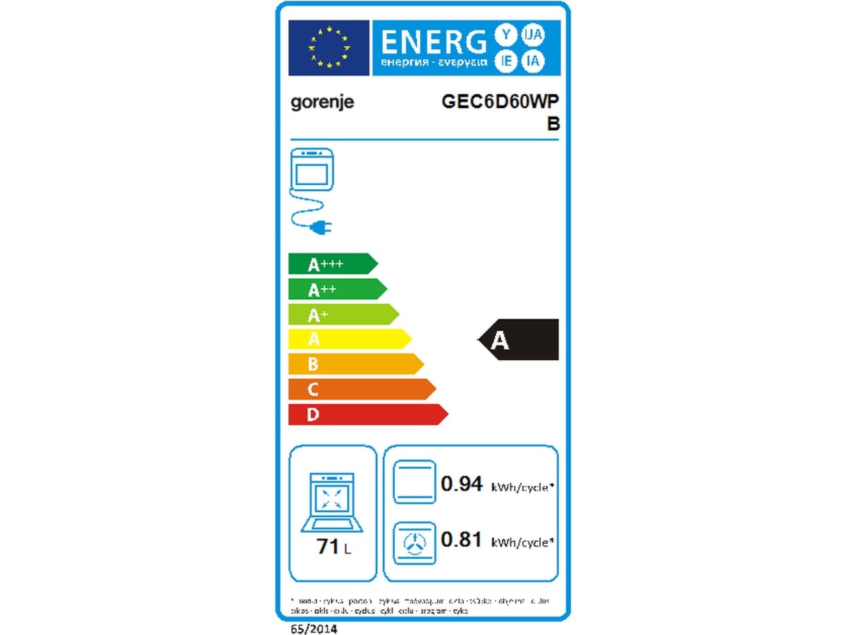 Gorenje GEC6D60WPB glaskeramisk spis (vit) Spis
