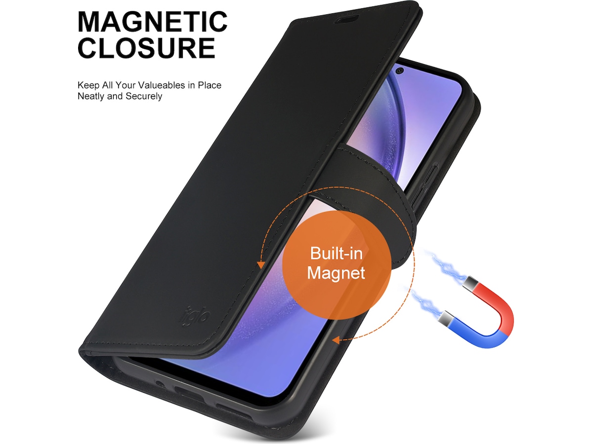 iiglo Galaxy A54 5G Plånboksfodral (svart) Mobilskal