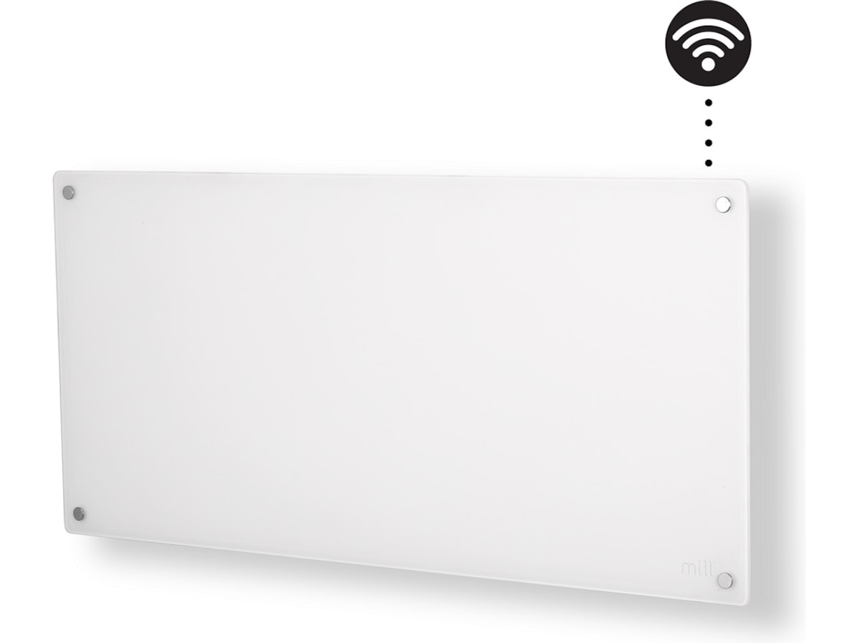 Mill Glass WiFi Gen 3 panelvärmare 1000W (vit) Panelelement