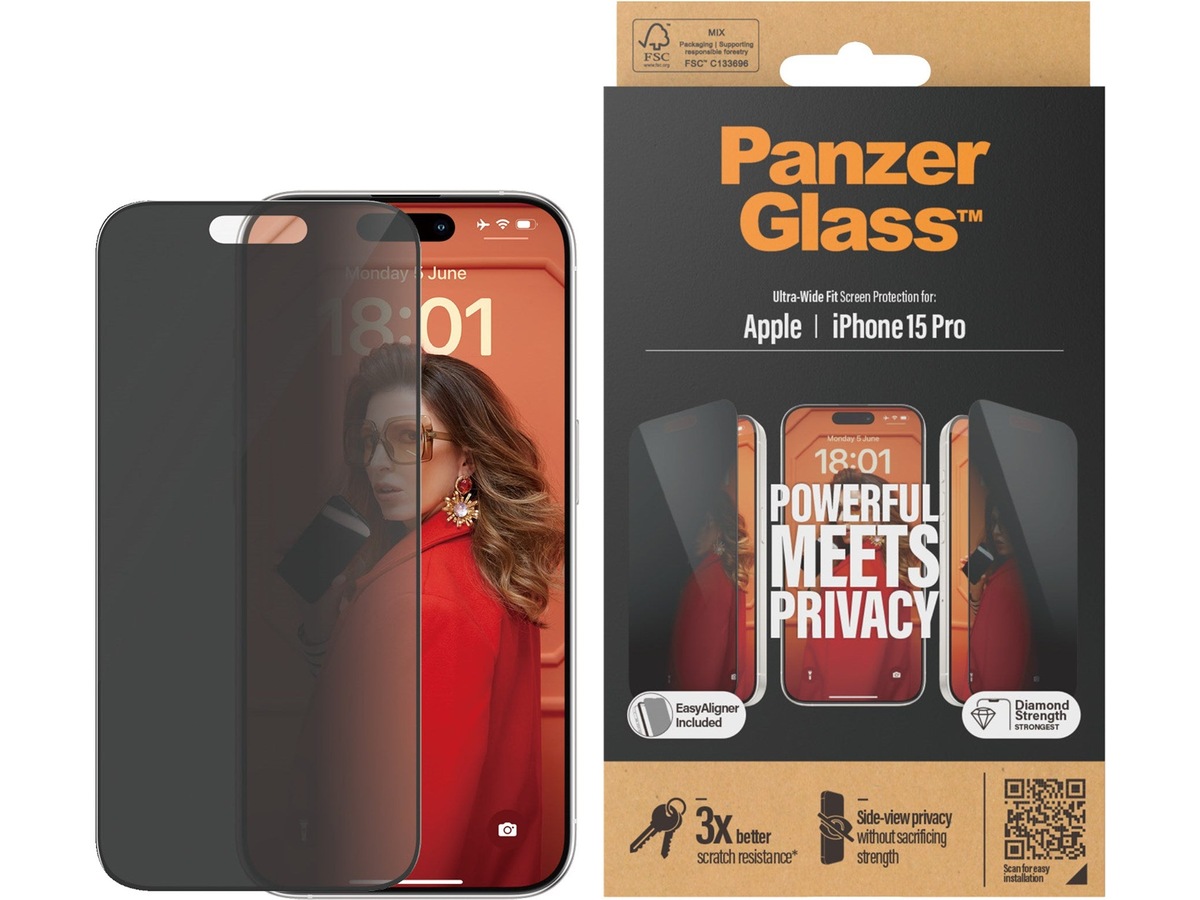 Panzerglass iPhone 15 Pro Privacy Skärmskydd Skärmskydd mobiltelefon