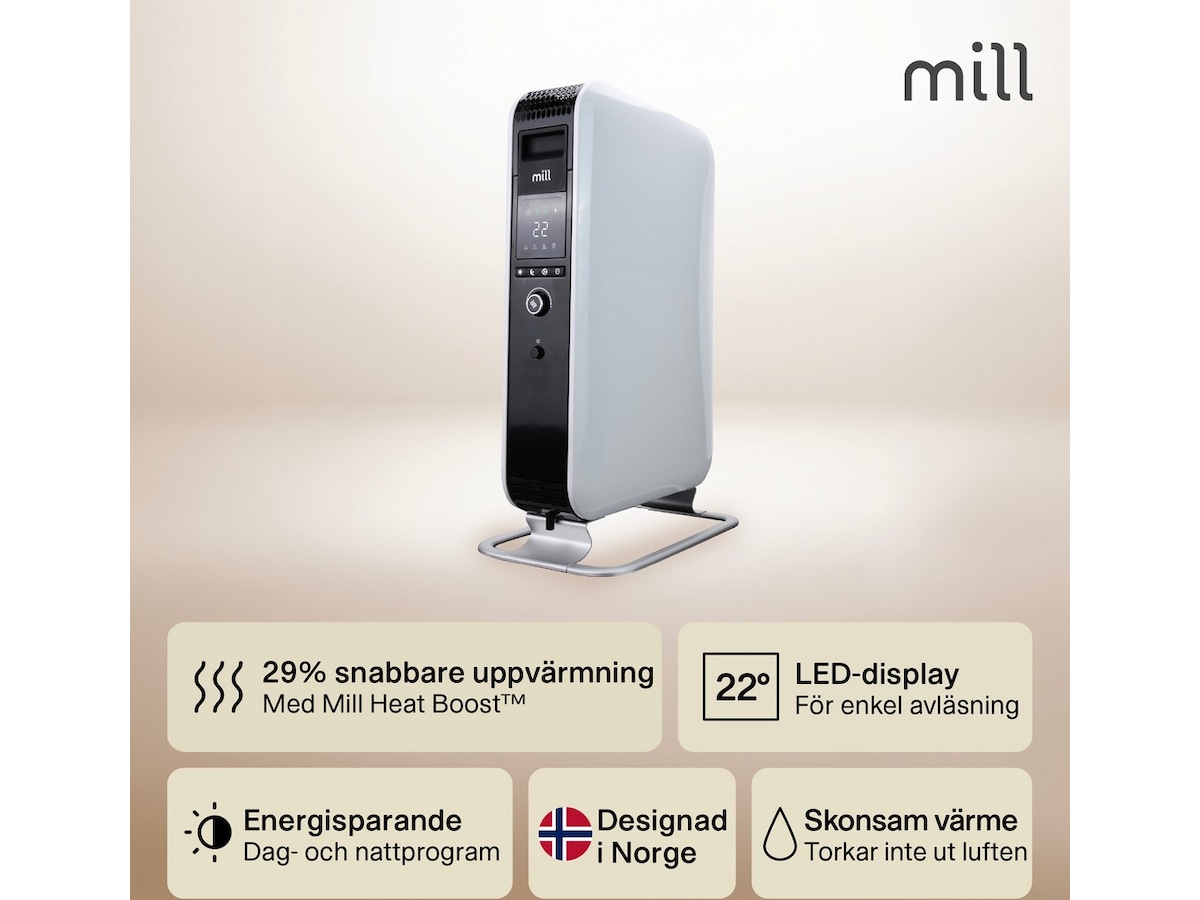 Mill Gentle Air oljeugn 2000w Fristående element